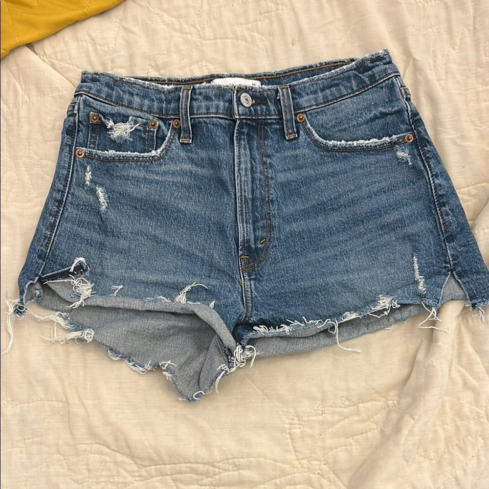 Abercrombie High Rise Mom Denim Shorts